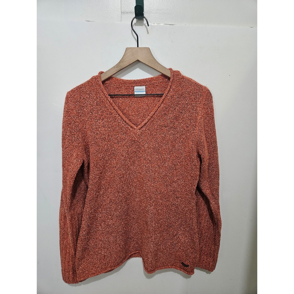 Columbia Sportswear Womens Orange Marled V-Neck Sweater AL2384 L